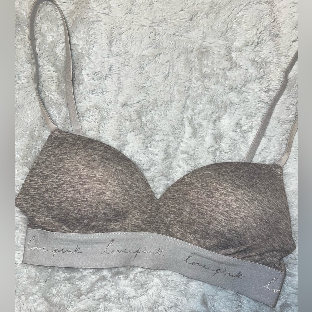 🩶Pink Victoria’s Secret Logo Band Wear Everywhere Wireless Push Up Bra